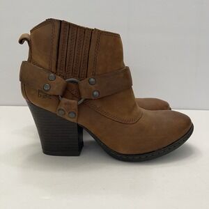 Born Concept B.O.C Ankle Boot Leather‎ Harness T-Strap Womens 6M Western